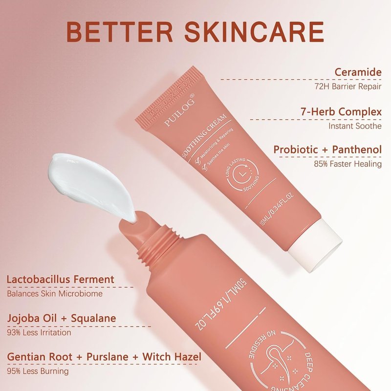 Gentle Facial Hair Removal Cream Kit for Women - Painless Depilatory Solution for Sensitive Skin | 2.37 Fl. Oz, Includes Soothing Cream & Spatula