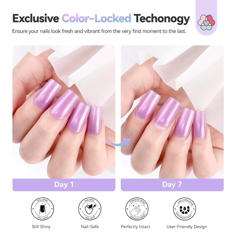 SAVILAND Nail Polish Set - 6 Summer Shimmer Colors | Quick Dry, Long Lasting DIY Manicure