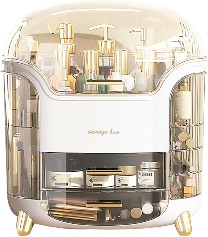 Omeily Large Makeup Organizer - Clear Vanity Storage Box for Cosmetics & Skincare | Easy Visibility