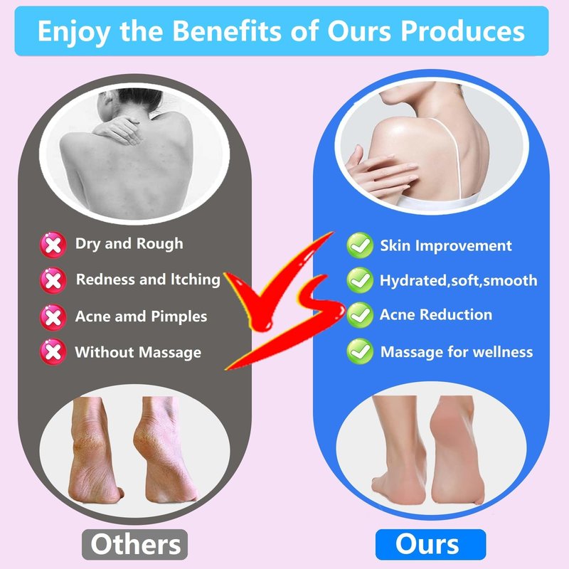 Foot Scrubber&Back Scrubber for Shower Set.Detachable Exfoliating Back Scrubber with Handle+Suction Cup Anti-Slip Foot Scrub Mat Wall Mount for Hygienic Storage&Deep-Cleaning for Men&Women(Pink)