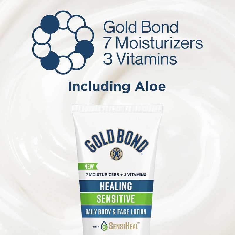 Gold Bond Healing Sensitive Daily Body & Face Lotion - Moisturizes & Soothes Dry Skin | 21 oz.