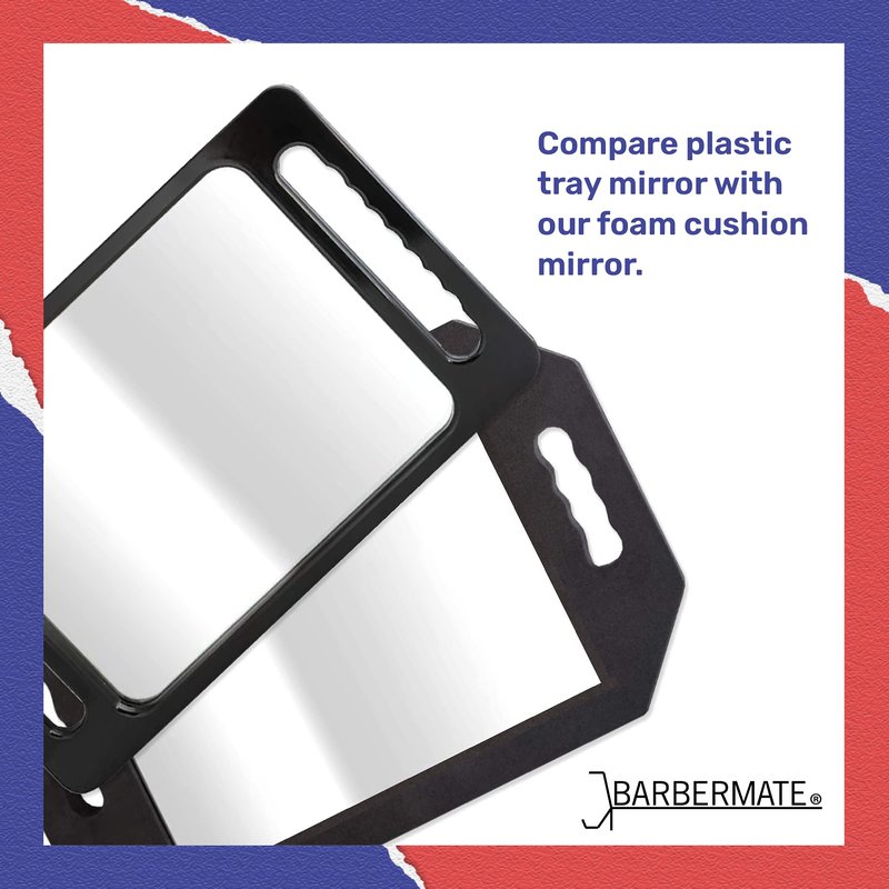 BarberMate® Plastic Tray Mirror with Handles for Barbers and Stylists