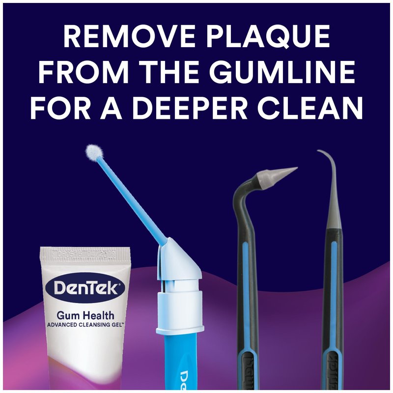 Dentek Gum Health Advanced Cleaning Kit, Oral Care Hygiene Kit with Gum Stimulator Tool & Cleanser and Plaque Scraper for Teeth, Dental Tools for Clean & Healthy Gums