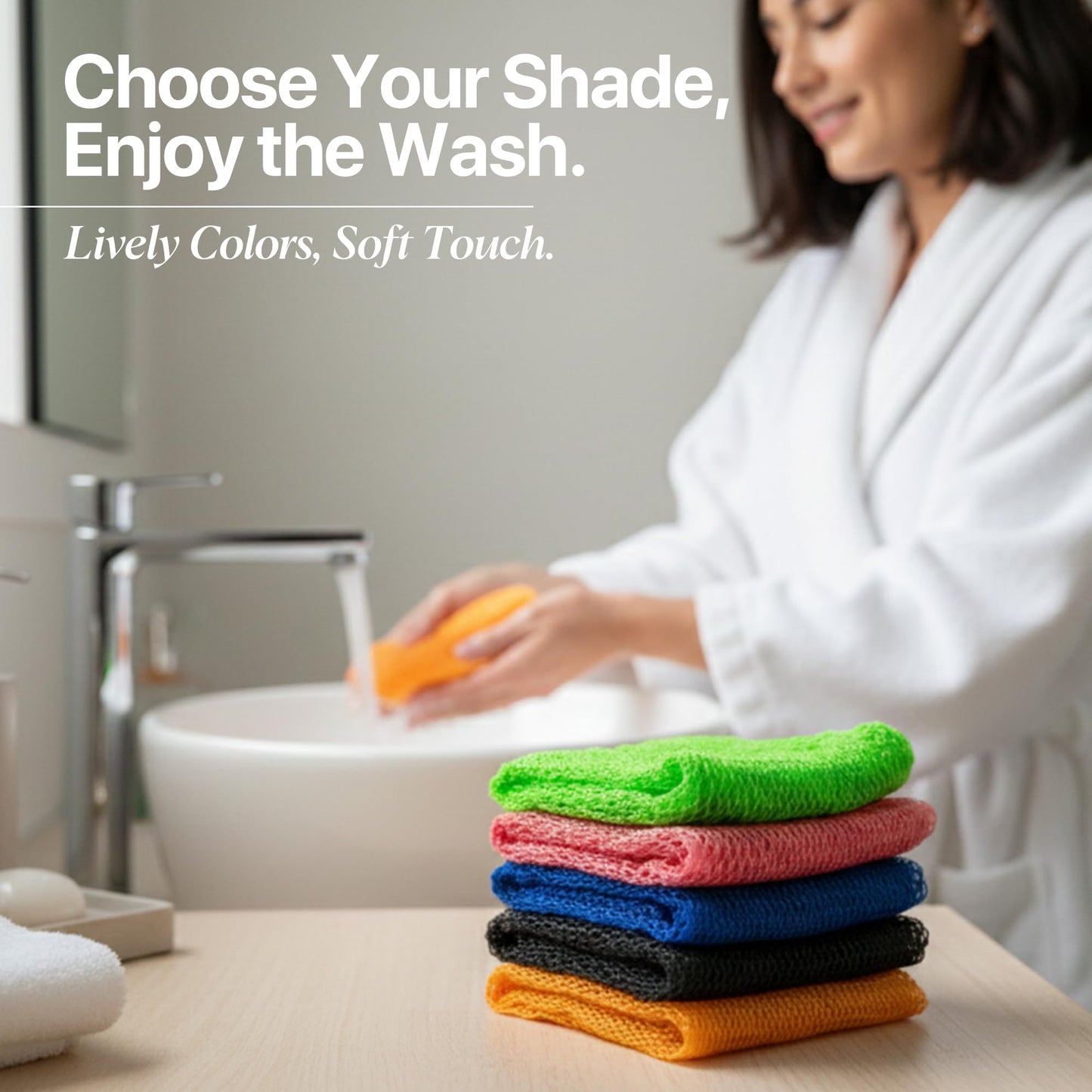SUDNY Authentic African Net Sponge - 2 Pieces African Exfoliating Body Scrubber Bath Sponge - Daily Use & Quick-Dry Mesh for Smooth Skin - Real African Body Care Bathing Accessories (Black & Blue)