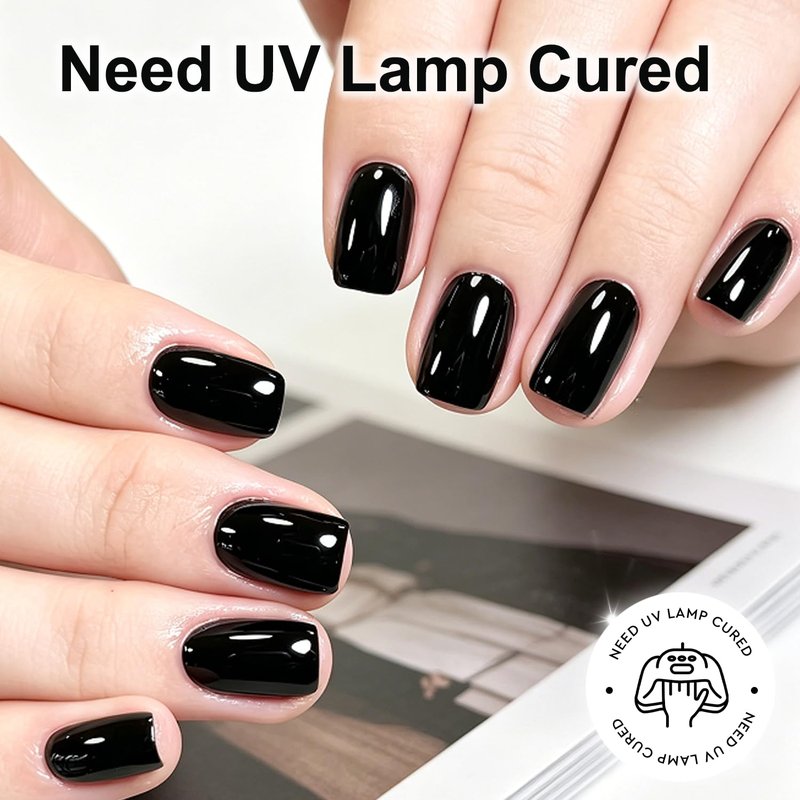 AZUREBEAUTY Black Gel Nail Polish 18ML – Classic Black High Pigment Opaque Soak Off UV/LED Gel Polish, High Gloss Solid for Nail Art, DIY Manicure & Salon Use