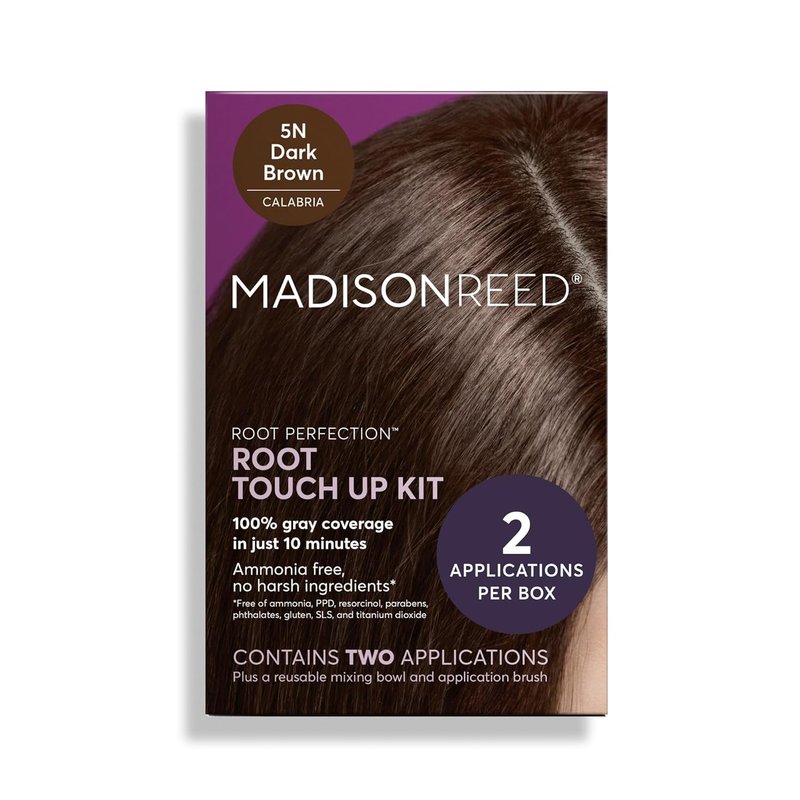 Madison Reed Root Touch Up Kit - 100% Gray Coverage, Ammonia-Free | 5N Calabria Dark Brown, 2 Applications