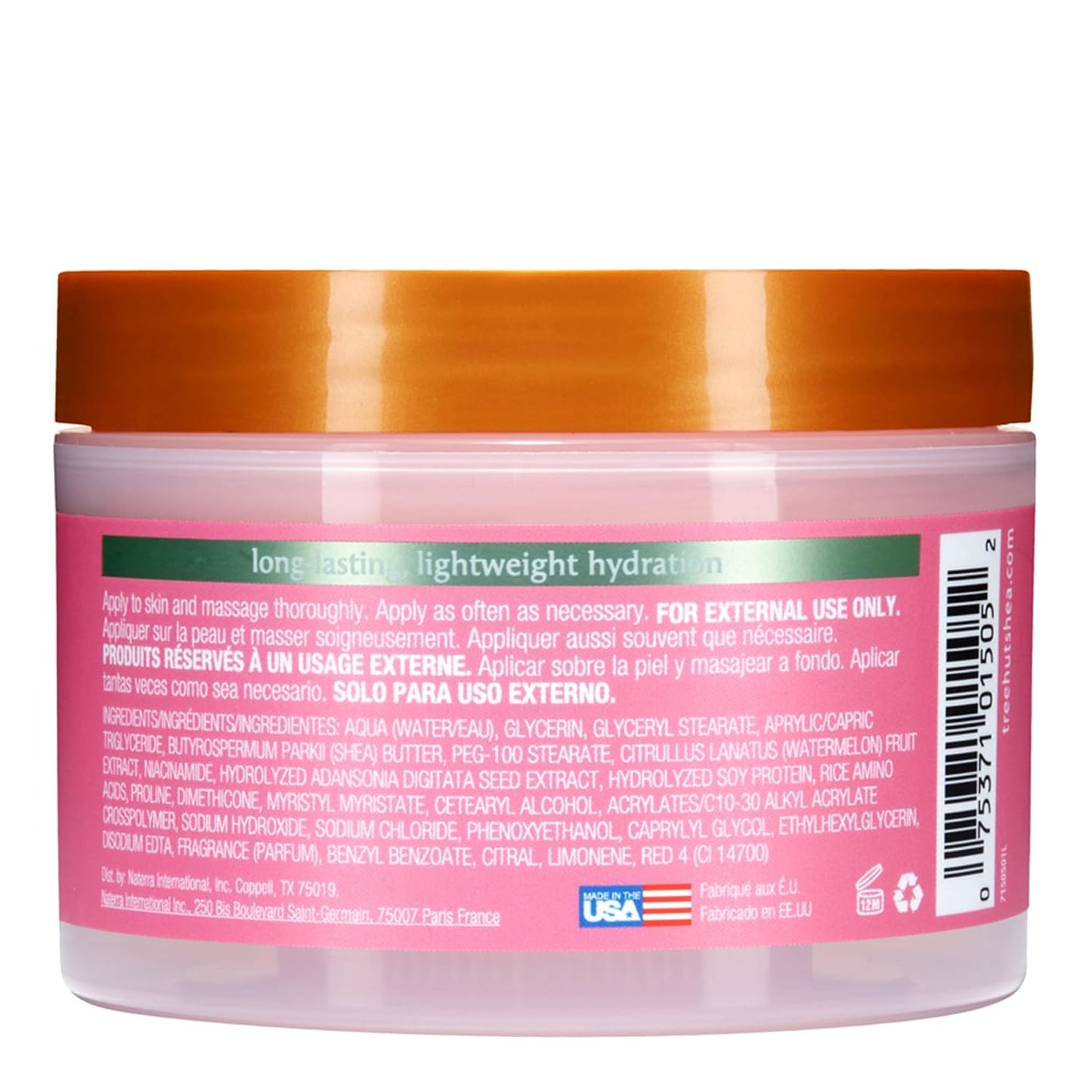 Tree Hut Watermelon Whipped Shea Body Butter - Lightweight, Hydrating 8.4oz Moisturizer for Nourishing Skin
