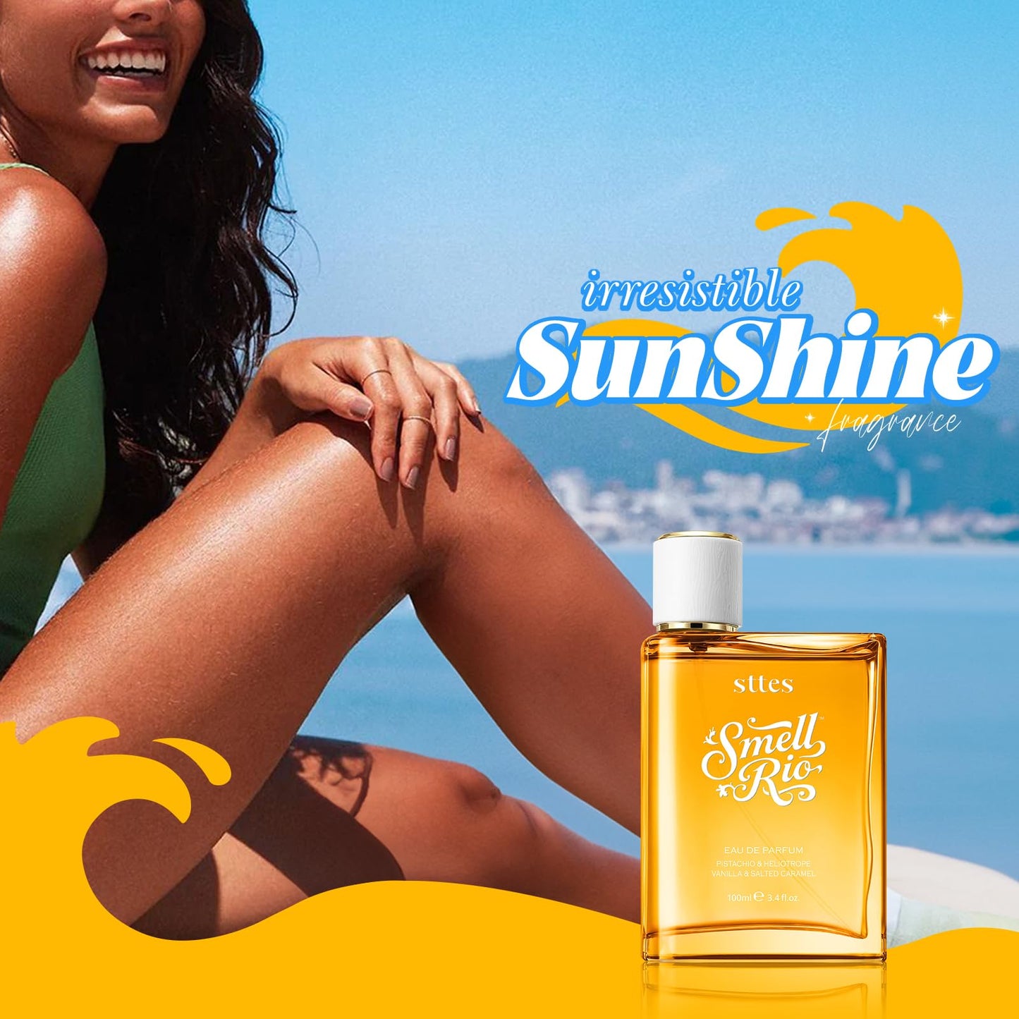 Sttes Perfume 02# Irresistible Sunshine for Women, 2 Pack, 2 x 100ml Eau de Parfum, Vanilla Salted Caramel Pistachio Gourmand Perfume, Warm Sweet Fragrance, Gift for Mom