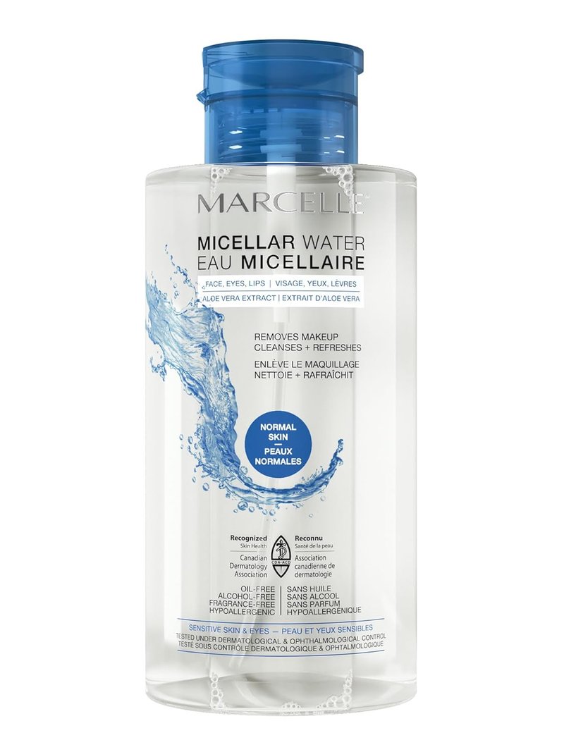 Marcelle Micellar Water - Gentle Makeup Remover for Normal Skin with Aloe Vera | 13.5 Fl. Oz.