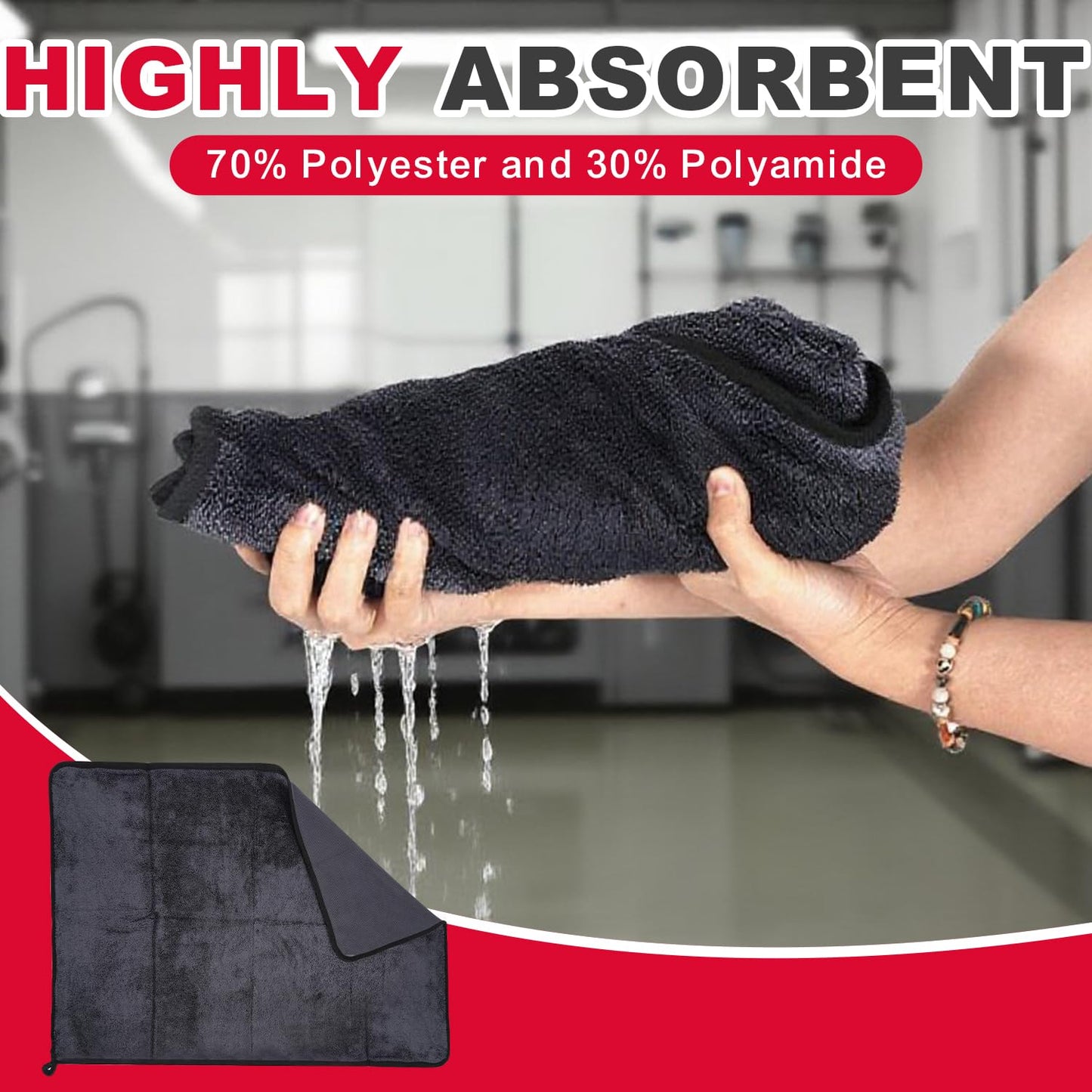 INFICRIME Microfiber Cleaning Cloth, 36"x 24" Extra Large Microfiber Towels, Ultra Absorbent Car Washing Towels, Reusable Lint Free Streak Free Cleaning Rags for Car, Kitchen, and Window, 1300 Washes