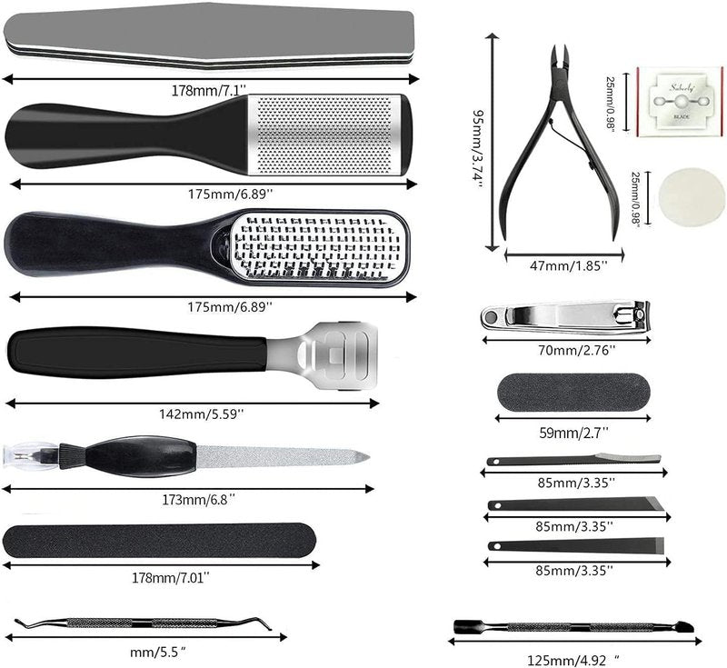 36 in 1 Pedicure Kit - Professional Foot Rasp & Dead Skin Remover for Home and Salon Use