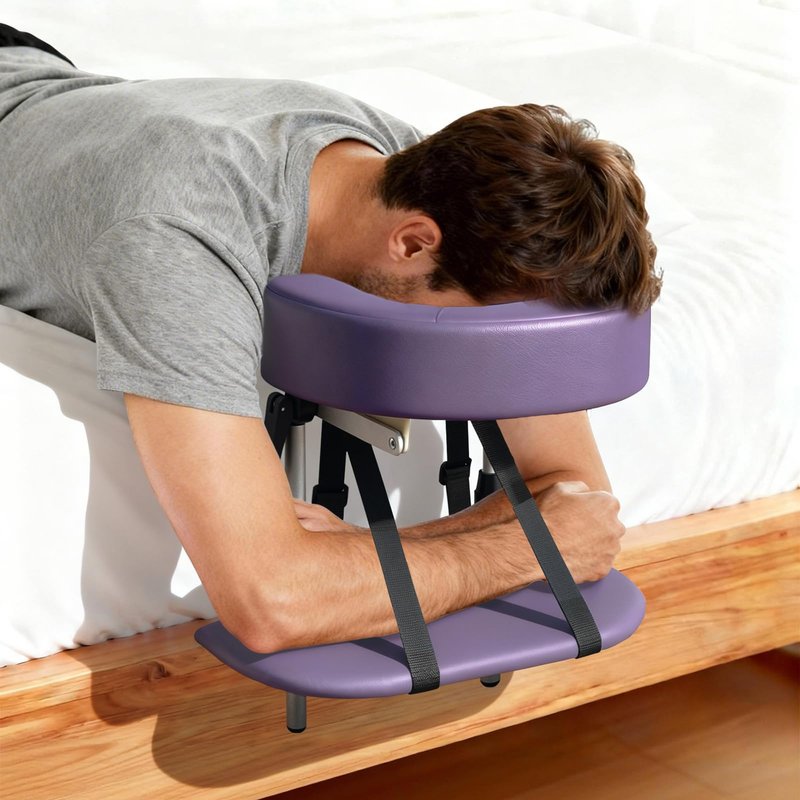 DeerDean Linens Head Rest for mattresses ranging from 5.5-17.7 inches, Bed Massage Head Holder, Universal Face Cradle Cushion for Massage Tables and Salon (Purple)