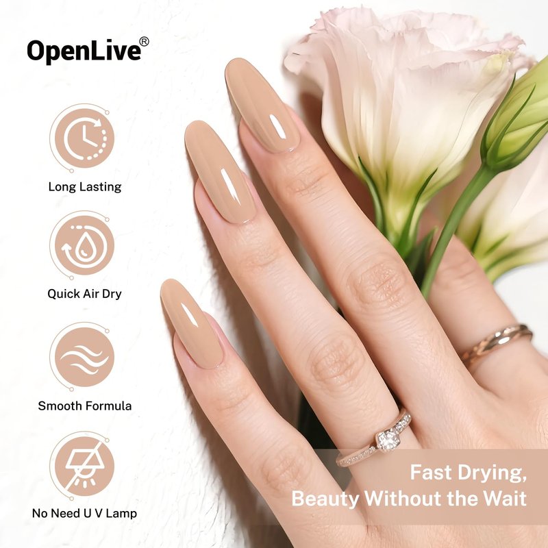 OpenLive 16.5ml Nude Pink Nail Polish Large Volume Quick Drying Light Pink Nail Polish, Fast Drying and Long Lasting Color Nail Art DIY Home Manicure Gift for Women