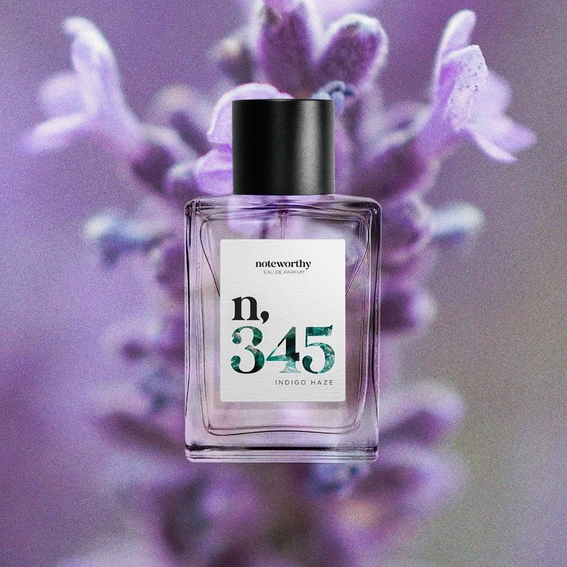 Noteworthy n,345 Indigo Haze Eau De Parfum – Blood Orange, Lavender, Patchouli | Sophisticated, Warm Fragrance for Any Occasion | Long-lasting Unisex Perfume for Women & Men (100ml)