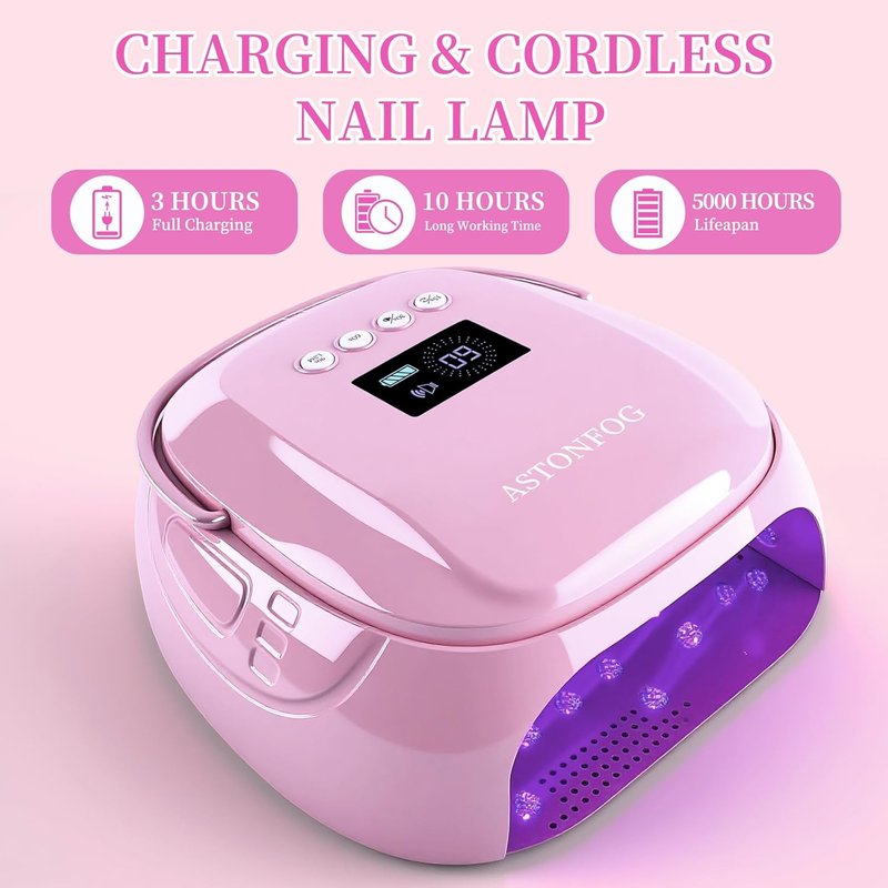 Skiennix 126W UV LED Nail Lamp - Cordless Rechargeable Nail Dryer with Automatic Sensor & 4 Timers