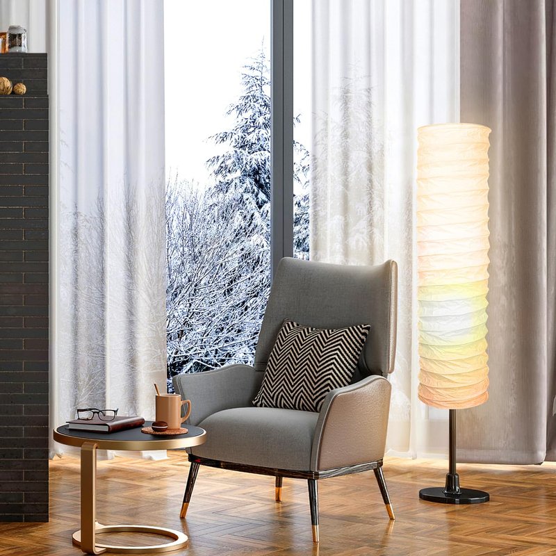 Floor Lampshade Rice Paper Lamp Shade Diploma Paper Scandinavian Style for Bedroom Living Room 36x8.7in