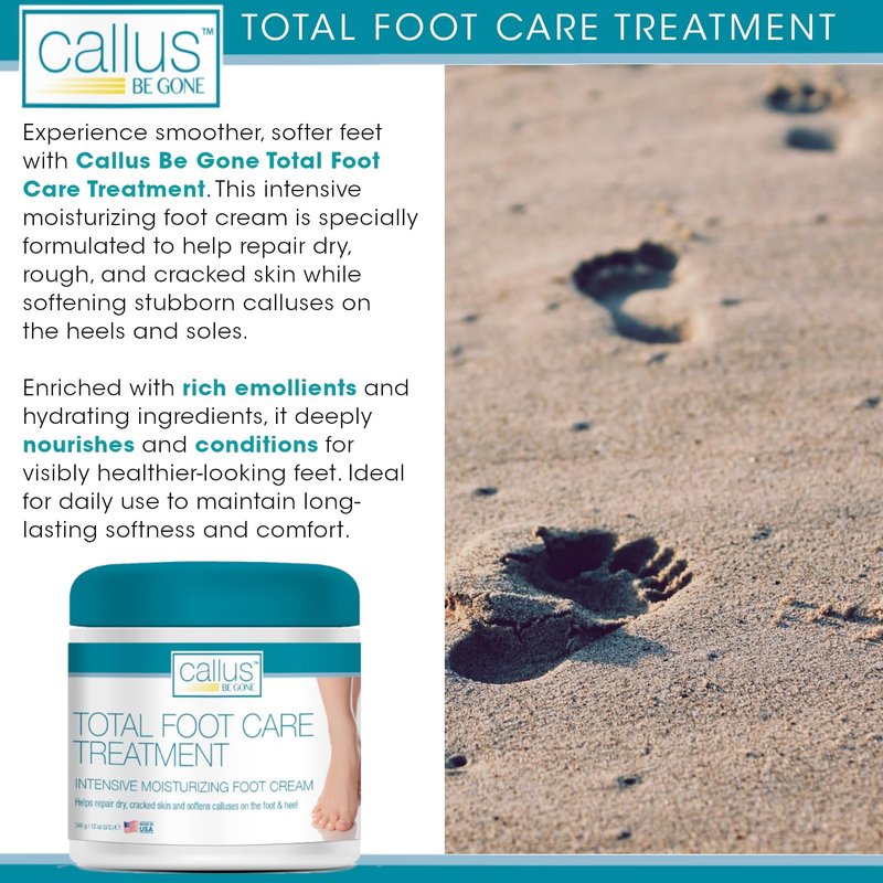 Dermactin Callus Be Gone Foot Care Cream - 12 Oz Treatment for Dry, Cracked Feet