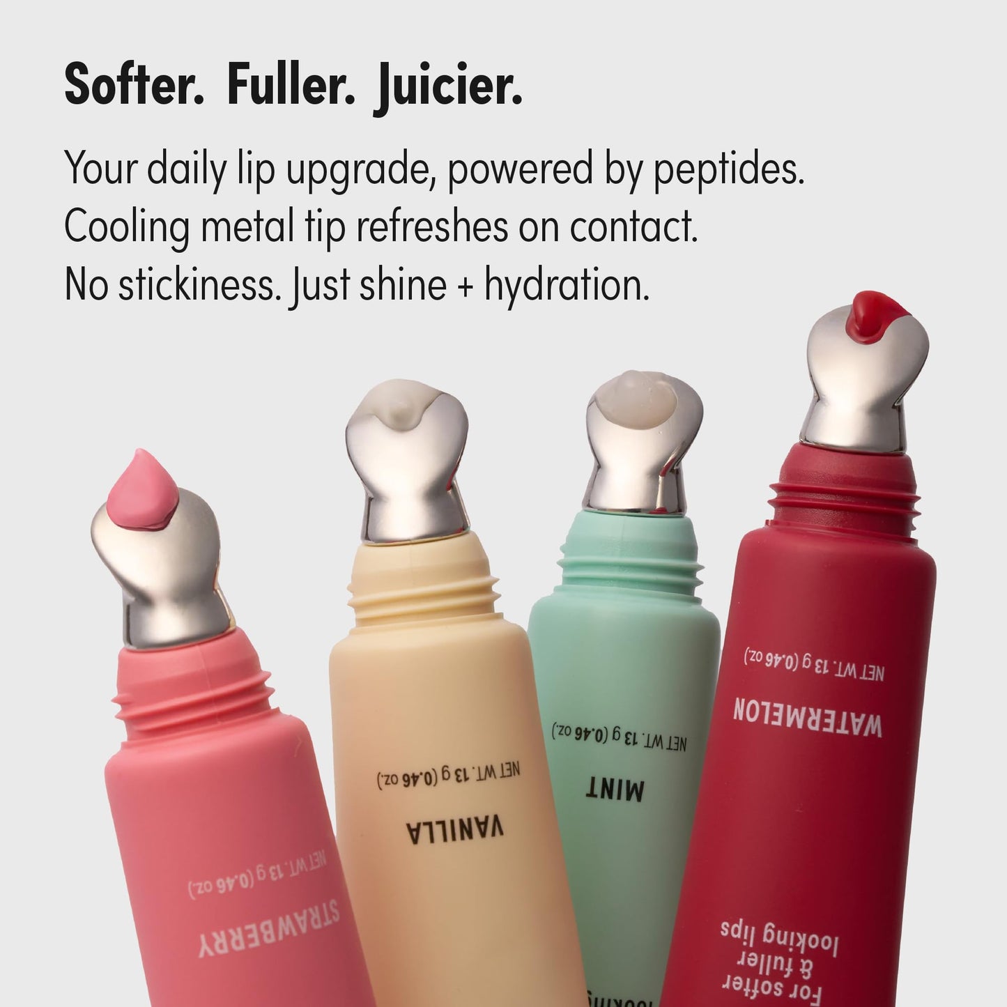 KISS NEW YORK Peptide Lip Treatment, Hydrating & Non-Sticky Plumping Balm, Shea Butter, Castor Oil & Squalane Reduces Look of Fine Lines, Softer & Fuller Lips with Cooling Metal Tip (Mint Clear)