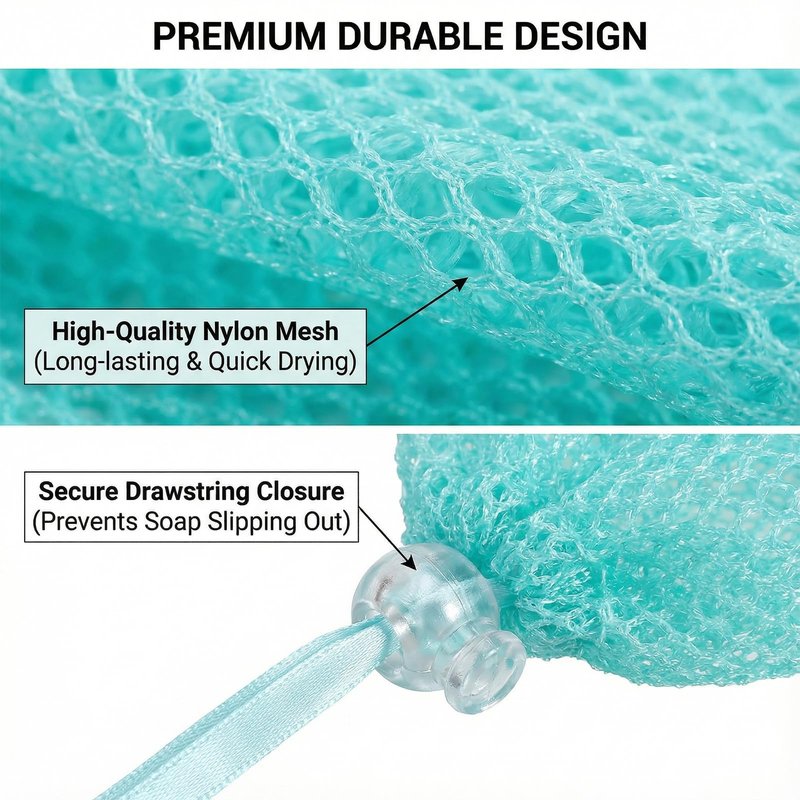 6 Pack Mesh Soap Bags for Soap Bars, Colorful Soaps Saver Bag Flexible Drawstring Exfoliating Mesh Pouch for Store Bath Products Body Facial Shower Cleaning Shower Gel Cleasing Mil, 6.3×3.9×0.4 Inch