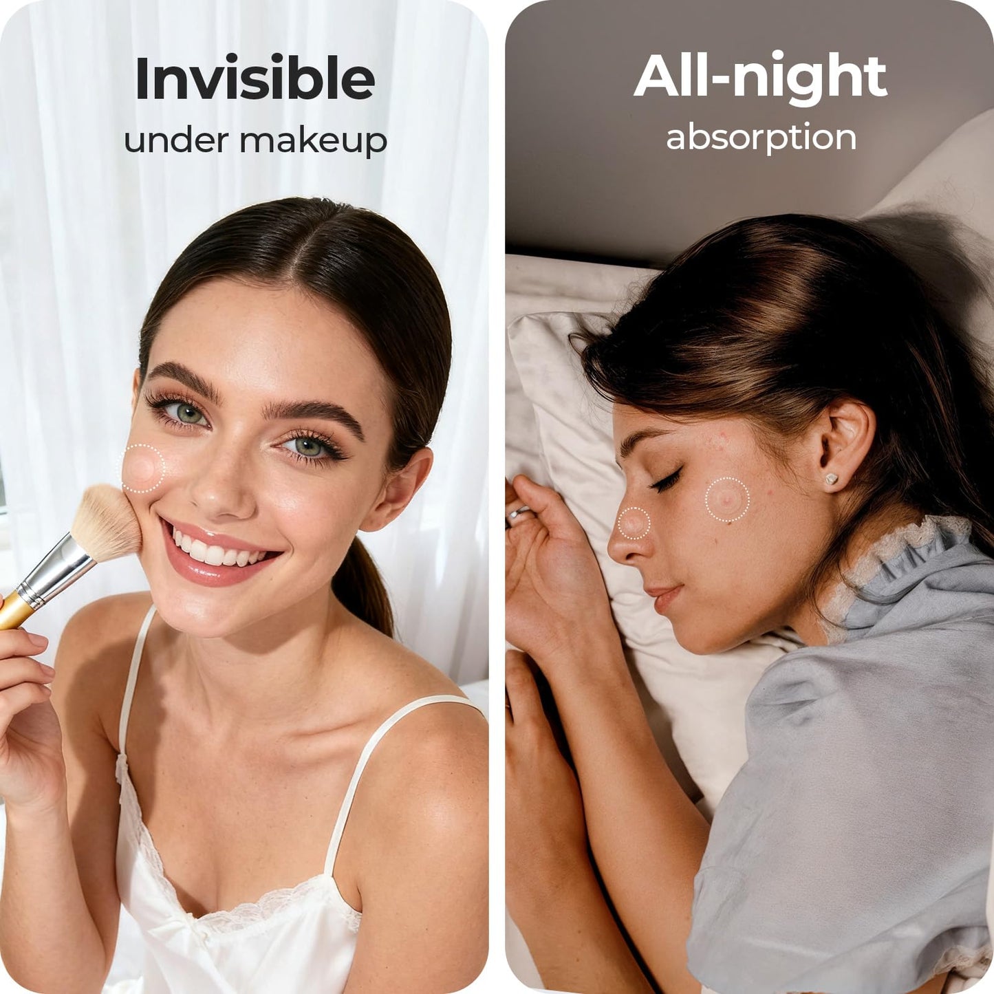 TKTK Pimple Patches for Face, 0.01cm Ultra-Thin Invisible Acne Patches, Hydrocolloid Patches for Breakouts, Absorbs Zits & Blemish, Suitable Under Makeup, 2 Sizes(10mm/12mm) 168 count