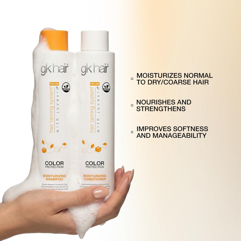 GK HAIR Moisturizing Color Protection Shampoo & Conditioner Set 10.1 Oz – Hydrating Repair for Dry, Coarse & Color Treated Hair – Strengthening Protein Formula with Natural Oils & Plant Extracts