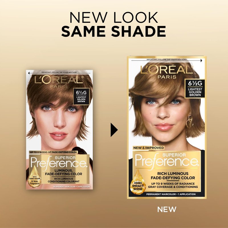 L'Oreal Paris Hair Color - Superior Preference Fade-Defying + Shine, 6.5G Lightest Golden Brown