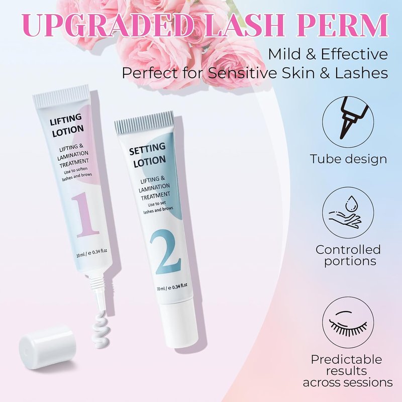 Skiennix Lash Lifting Solution - DIY Home Lash Lift Lotion in Precision Slim-Tip Tube for Waste-Free Application