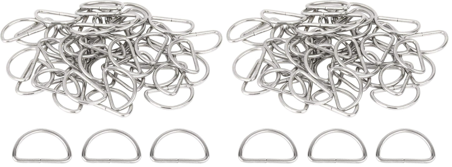 BTYMS 150 Pieces Metal D Rings 1 Inch Multi-Purpose Non Welded D Ring for Purse, Keychains Belts, Dog Collar, Buckle Strap Sewing Accessories
