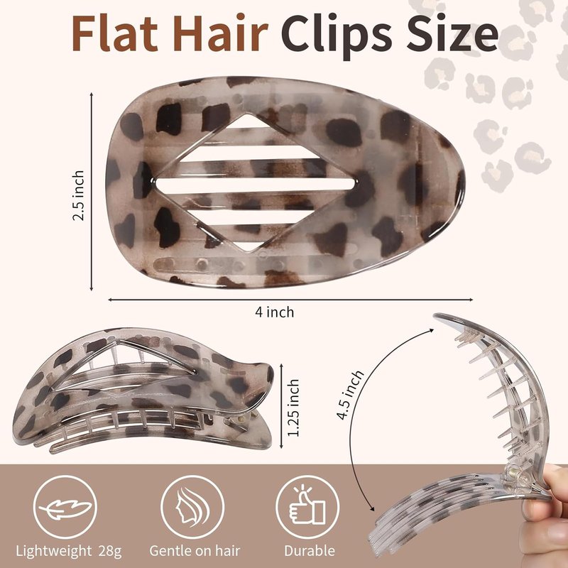 Flat Hair Clips for Women - 10 PCS Large Matte & Tortoise Claw Clips | 4.2 Inch Strong Hold for Thick/Thin Hair