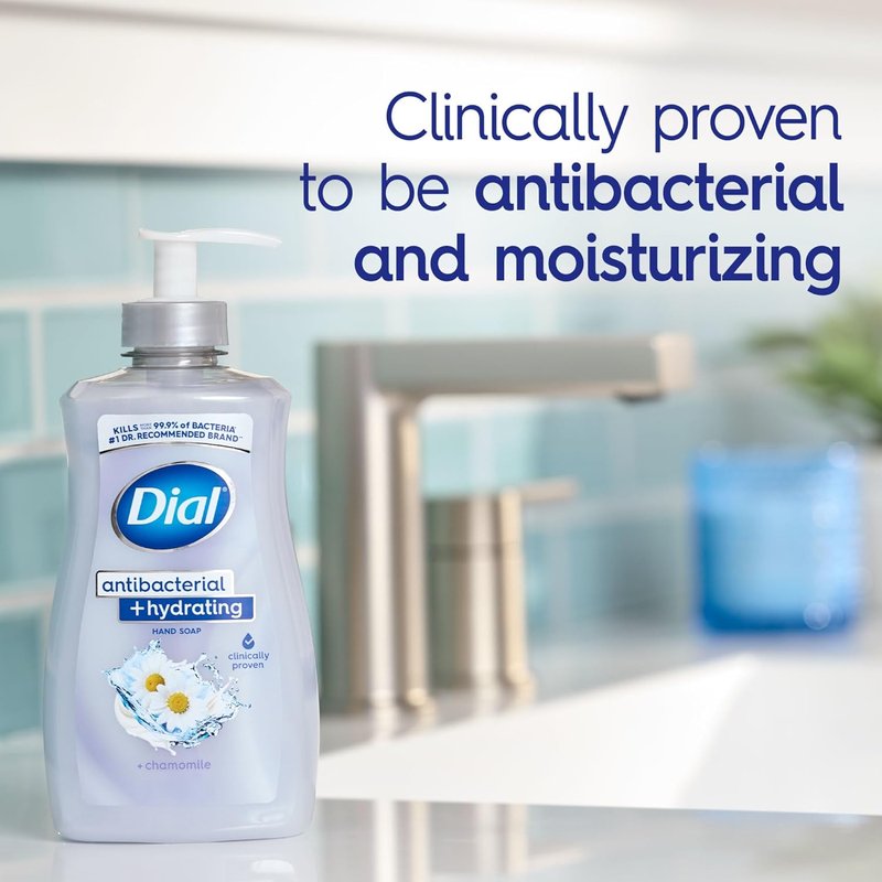 Dial Antibacterial Liquid Hand Soap - Hydrating Chamomile Formula | 11oz (Pack of 4)