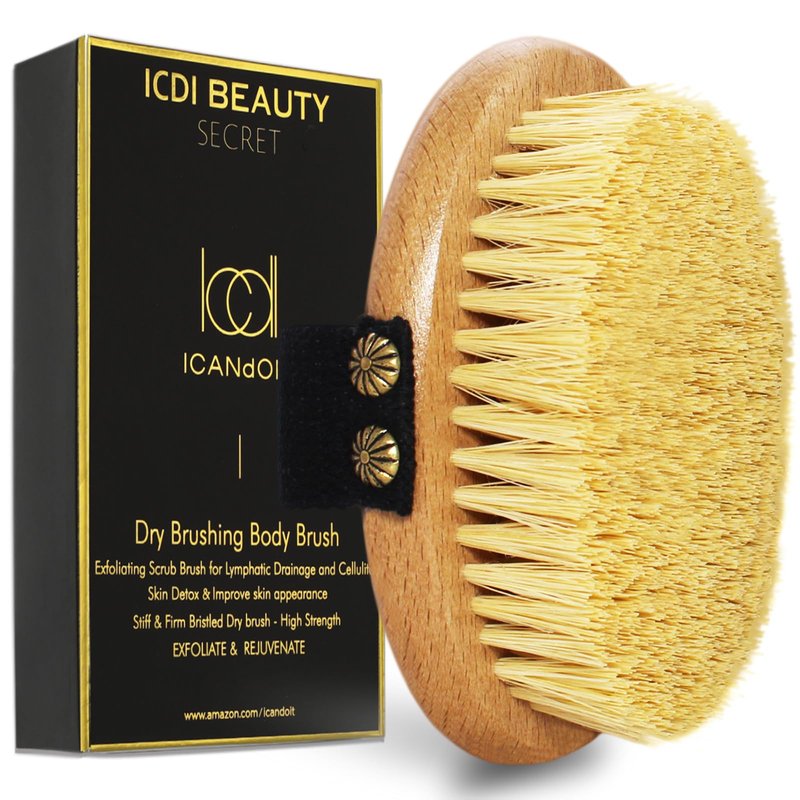 ICANdOIT Dry Brushing Body Brush-Gentle Bristles Dry Skin Brush,Exfoliating Massage Brush for Cellulite and Lymphatic,Improve Circulation,Stop Ingrown Hairs,Reduce Acne,Soften Skin