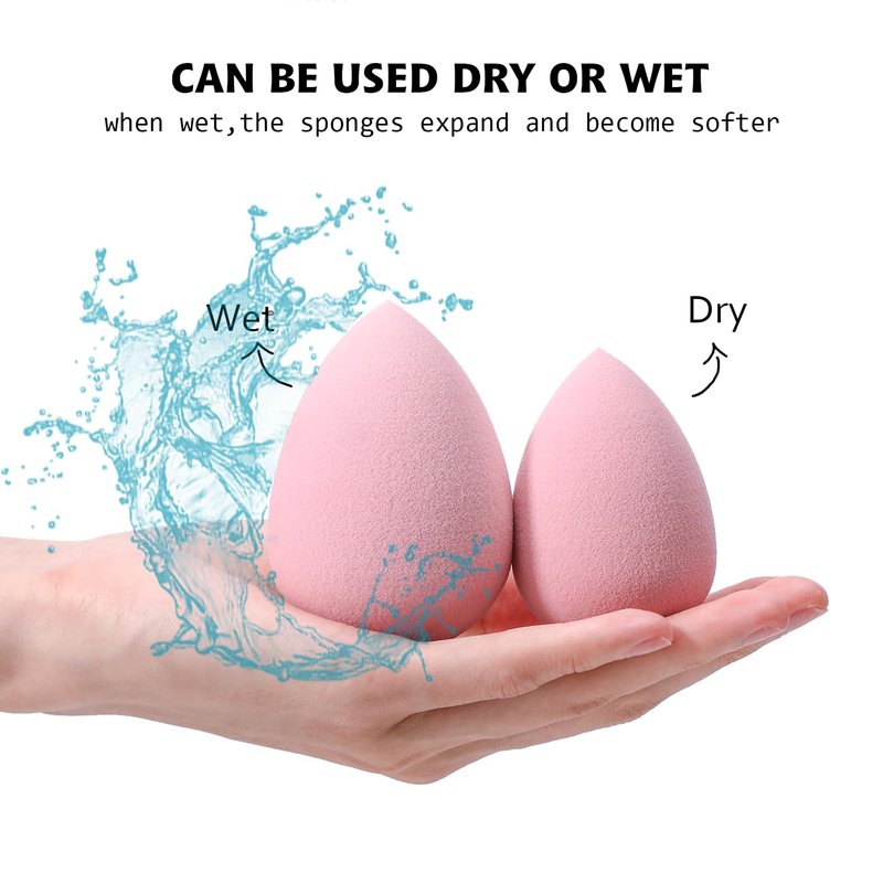 ABC Glow Beauty Blender Sponge Set – 8-Pack | Flawless Makeup Application | Latex-Free, Ultra-Soft, Reusable Makeup Sponges with Travel Case | For Liquid, Cream & Powder (Pink)