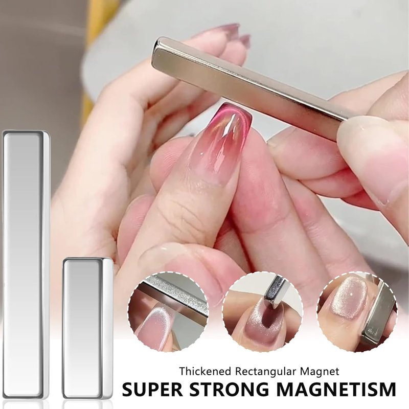 Skiennix Cat Eye Nail Magnet Tool Set - 46Pcs Double-Head Magnets & Round Beads for DIY Manicure