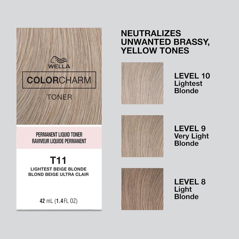 COLORCHARM Permanent Liquid Hair Toner - Neutralize Brass for Healthy Blondes | Vegan & Paraben-Free