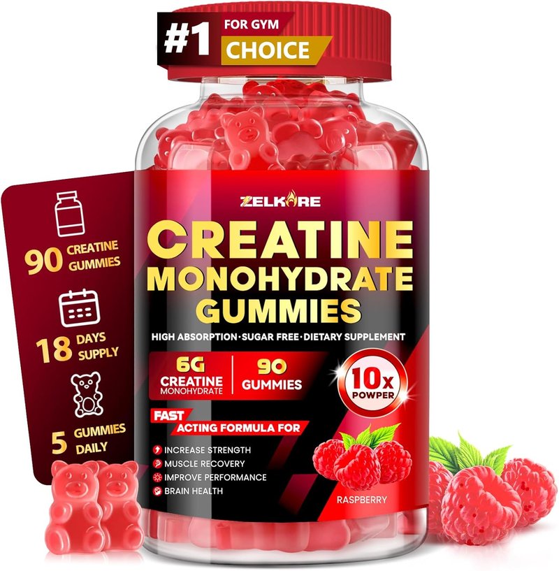 Skiennix Creatine Monohydrate Gummies - 6000mg Sugar-Free Formula for Enhanced Strength & Recovery