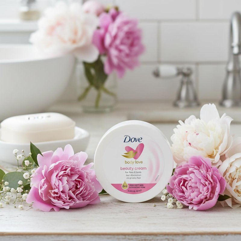 Dove Nourishing Body Care, Face, Hand, and Body Beauty Cream for Normal to Dry Skin Lotion for Women with 24-Hour Moisturization, 4-Pack, 2.53 Oz Each Jar