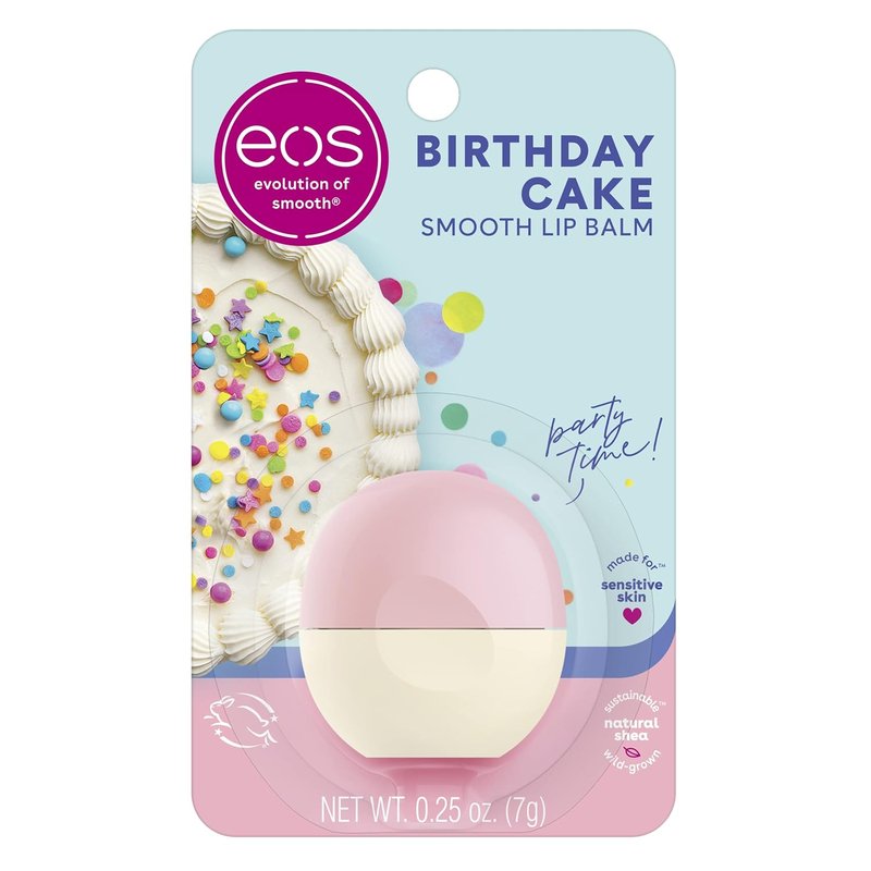 Eos Shea Lip Balm - Birthday Cake Flavor | All-Day Moisture | 0.25 oz | Set of 2