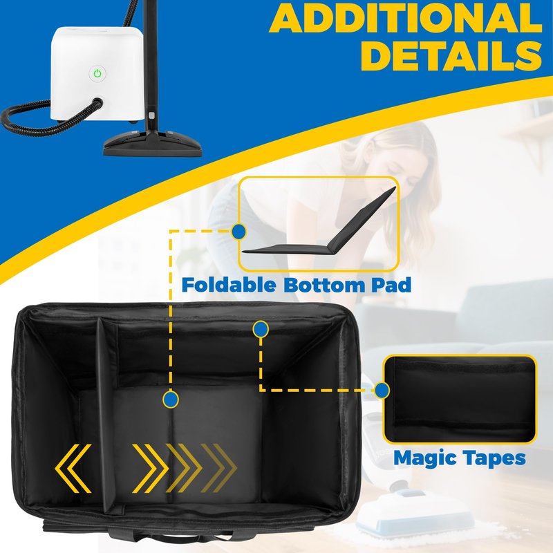 FURIMETY Steam Cleaner Carrying Bag Compatible with Dupray Neat Steam Cleaner, Multiple Storage Pockets for Dupray Neat Plus Steam Cleaner and Accessories, Bag Only, Quilted Black