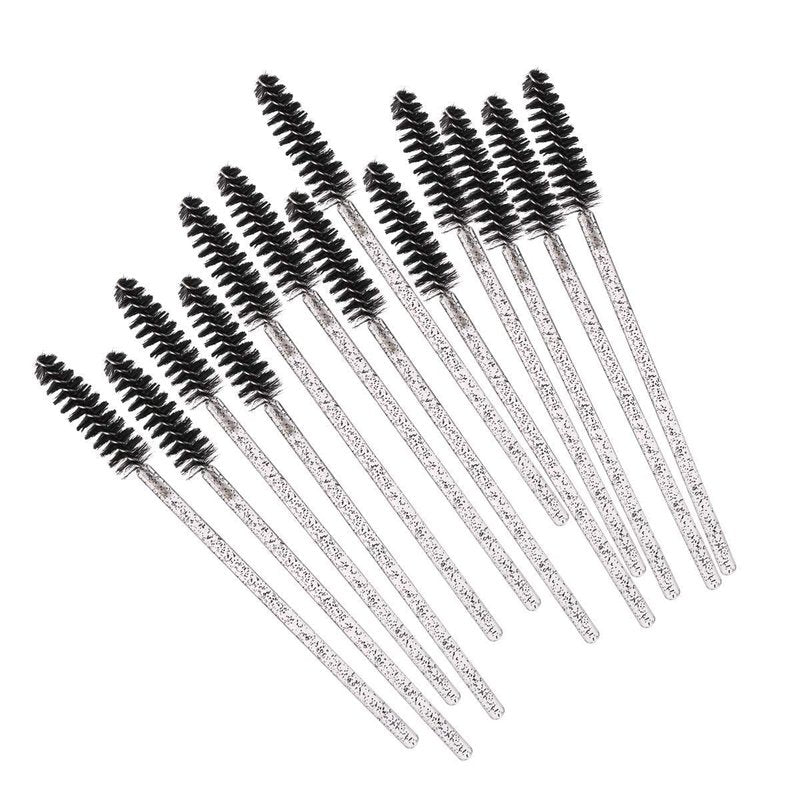 Elisel 300 PCS Disposable Mascara Brushes Crystal Eyelash Brushes Mascara Wands Applicator Eyelash Extensions Makeup Tools Eyebrow Brush (Black)