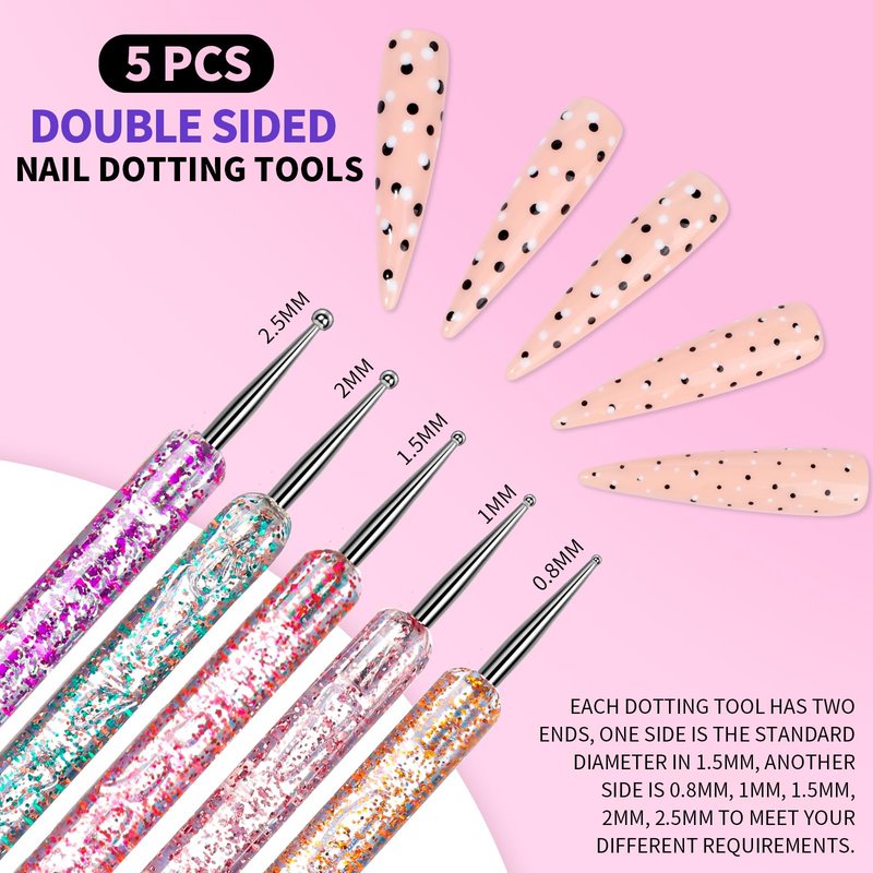 FANDAMEI Nail Art Tools, Nail Design Tools, Nail Art Brushes, Nail Brushes For Nail Art, Nail Art Kit, Nail Stand, Nail Holder For Painting Nails, Nail Dotting Tool, Nail Art Palette, Nail Tools