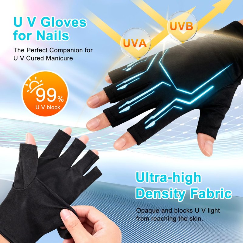 JODSONE U V LED Nail Lamp with Gloves Kit, Nail Dryer for Gel Nails Professional for Home and Salon