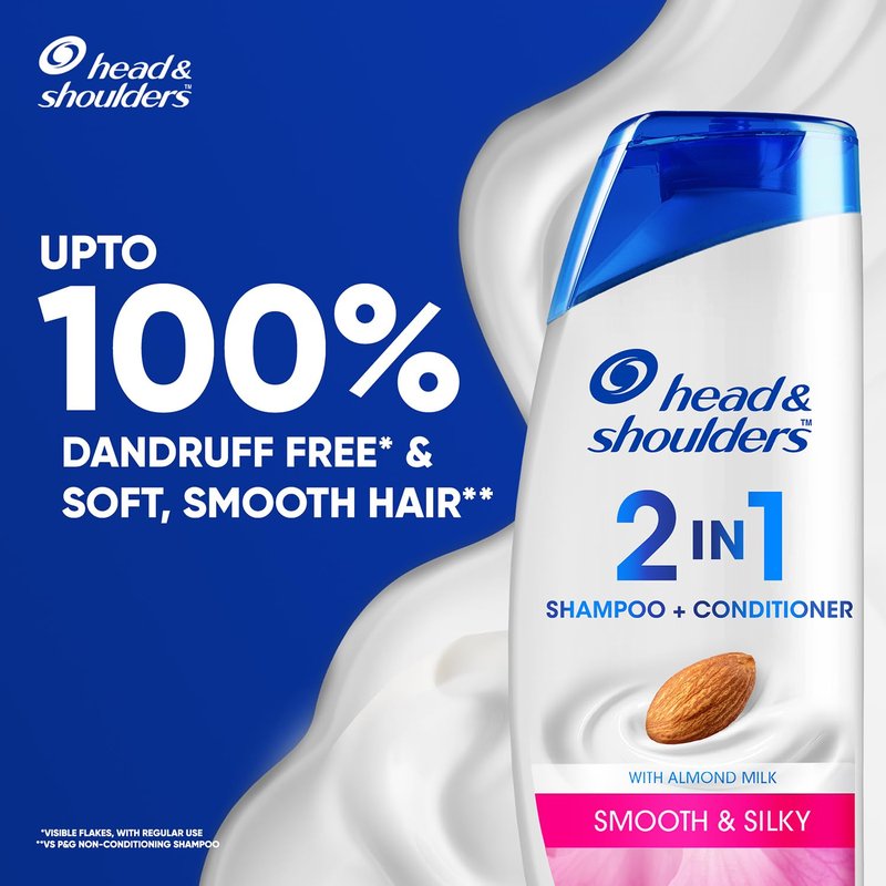 Head & Shoulders Smooth and Silky 2-in-1 Anti-Dandruff Shampoo & Conditioner | 180ml