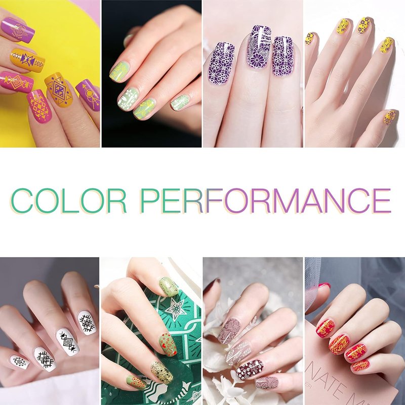 SEISSO Stamping Nail Polish Gels - 12 Colors UV Soak Off Gel for DIY Nail Art | 0.25 Fl Oz
