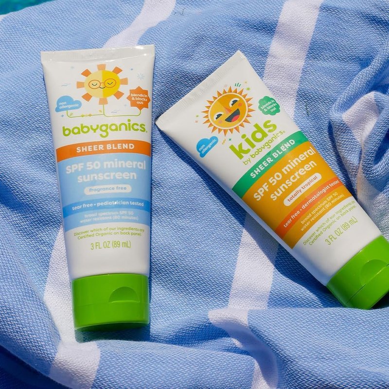 Babyganics SPF 50 Mineral Sunscreen Lotion - Sheer Blend, UVA/UVB Protection, Water Resistant, 3 oz
