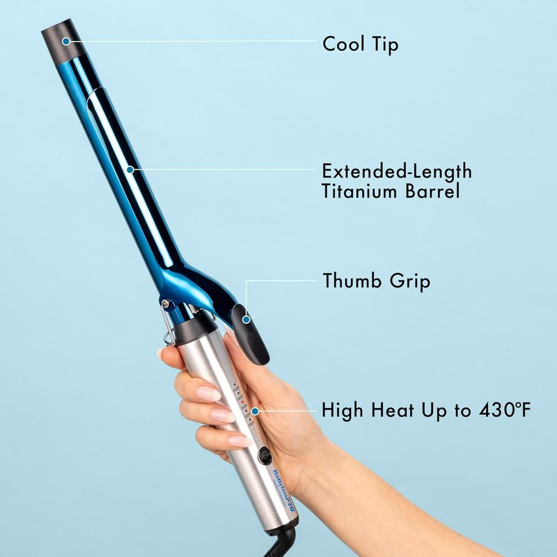 BabylissPRO Nano Titanium Curling Iron - Extended Barrel for Long Hair Styling