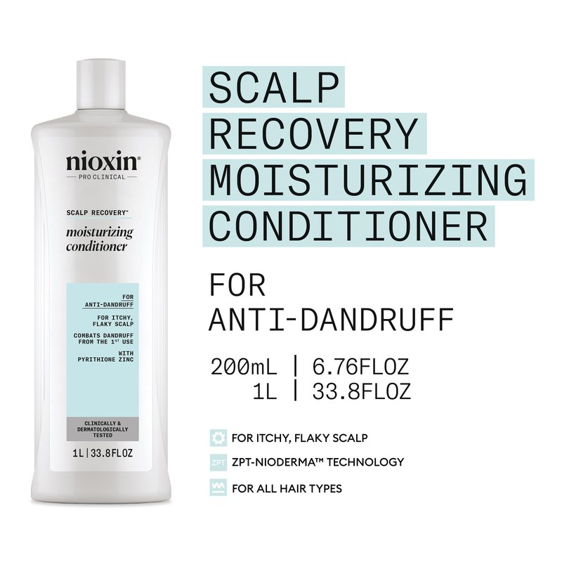 Nioxin Scalp Recovery Moisturizing Conditioner for Dry Scalp | With Pyrithione Zinc and Green Tea Extracts | 33.8 Fl oz.