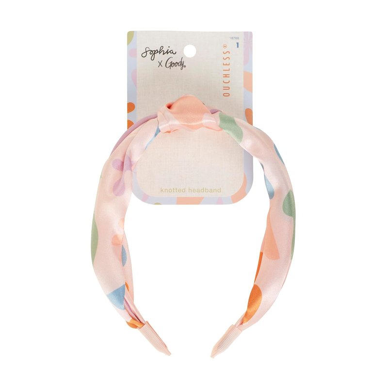 Goody | Ouchless Hold Knotted Headband - Satin-Wrapped, Gentle Hold, Bold Print Design for All