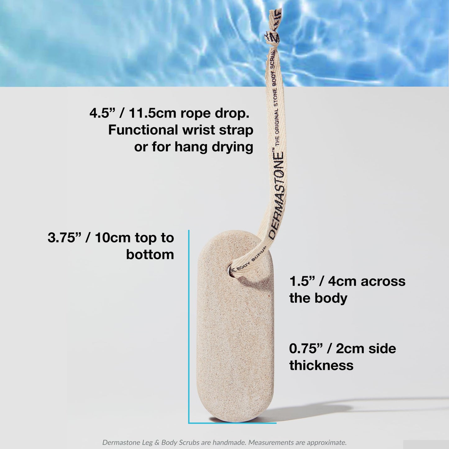 DERMASTONE LEG & BODY SCRUB - Deep Exfoliating Stone Body Scrubber for Strawberry Legs Treatment, Leg Exfoliator Ingrown Hair, Dead Skin Remover, Foot Scrub & Natural Body Exfoliator for Women Men