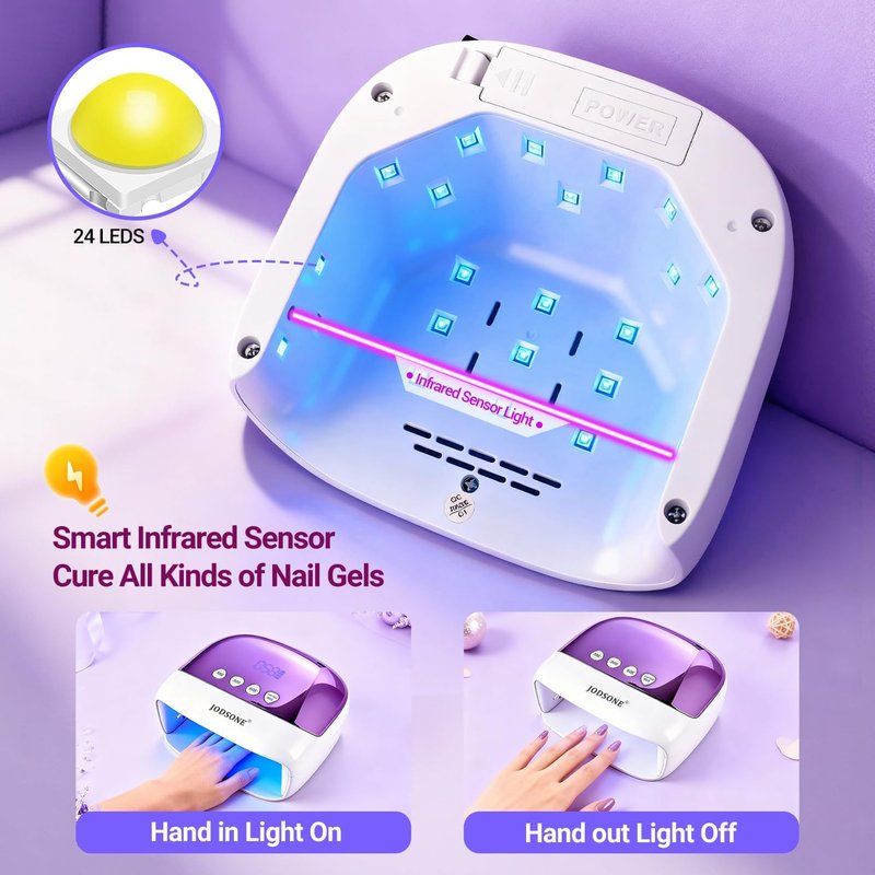 Cordless LED Nail Lamp - Rechargeable Portable Nail Dryer with LCD Display & 4 Timers | Home & Salon Use
