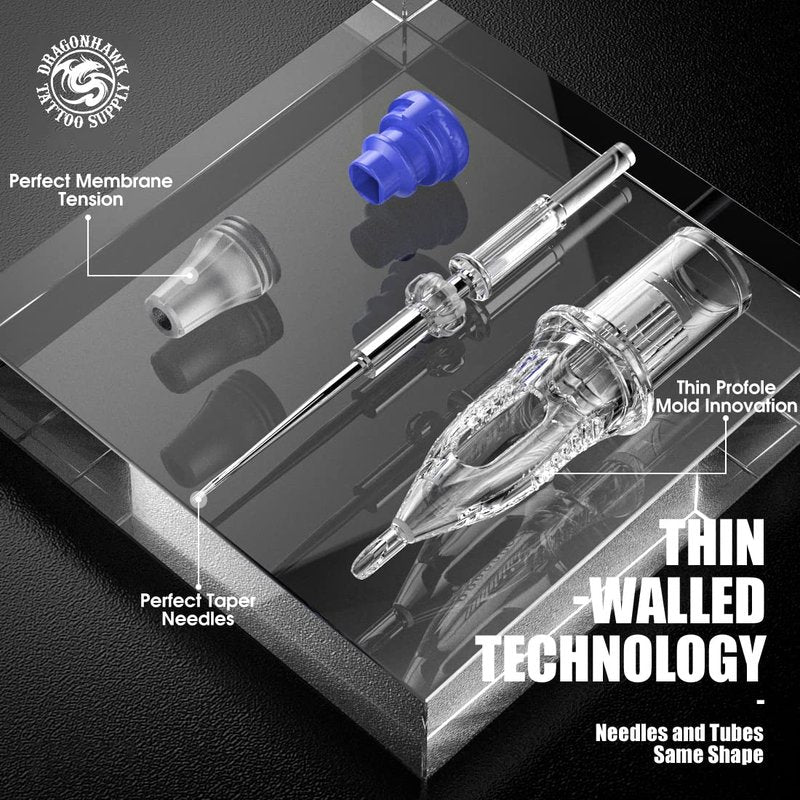 Dragonhawk 20Pcs Extreme Cartridges Disposable Tattoo Needle Standard 11 Curved Magnum(11RM)
